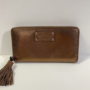 Kate Spade Neda Cheltenham Bronze Zip Wallet NWT